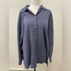 Backroad Blues Textured Button Down Sweater